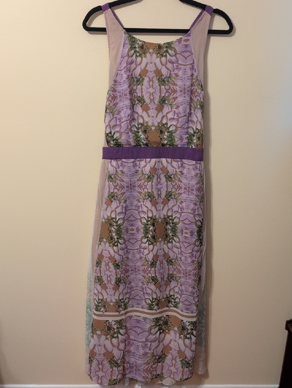 W118 by Walter Baker Lavender Floral Maxi Dress with Purple Waistband